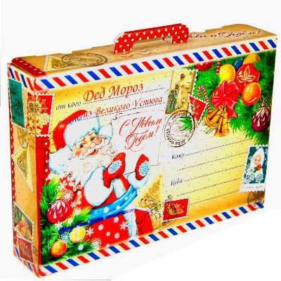 Детский подарок на Новый Год в картонной упаковке весом 1300 грамм