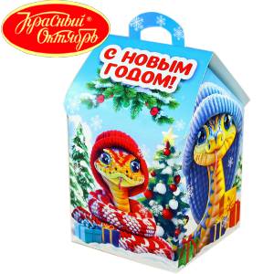 Сладкий подарок на Новый Год в картонной упаковке весом 600 грамм по цене 654 руб в Бодайбо