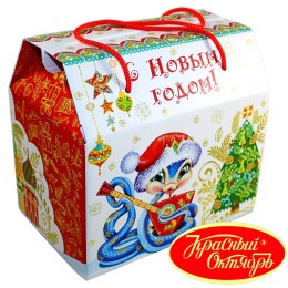 Детский новогодний подарок в картонной упаковке весом 950 грамм по цене 1108 руб в Бодайбо