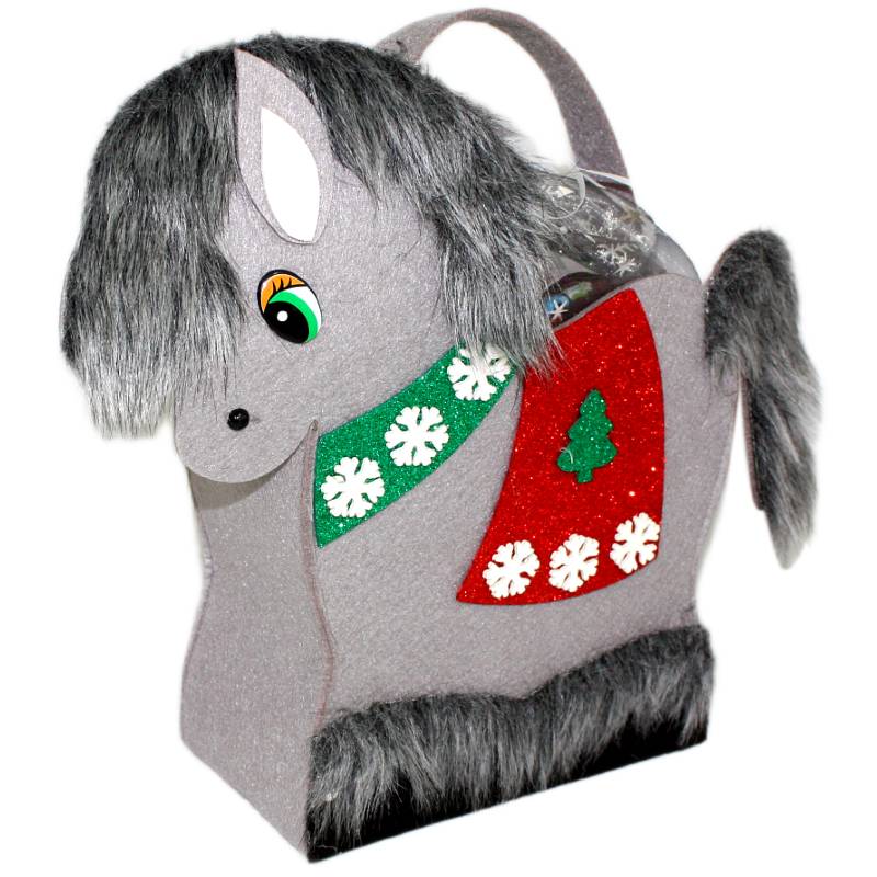 Сладкий подарок на Новый Год в сумочке из фетра весом 1200 грамм