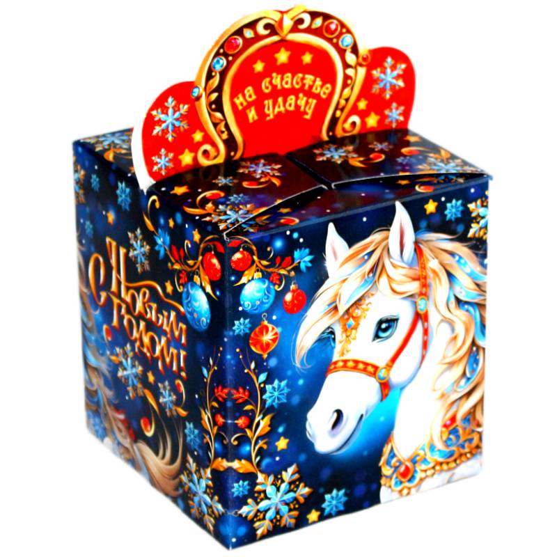 Сладкий новогодний подарок в картонной упаковке весом 300 грамм